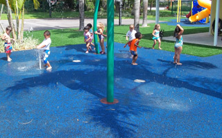 rubber paint safety surfacing for splash pads